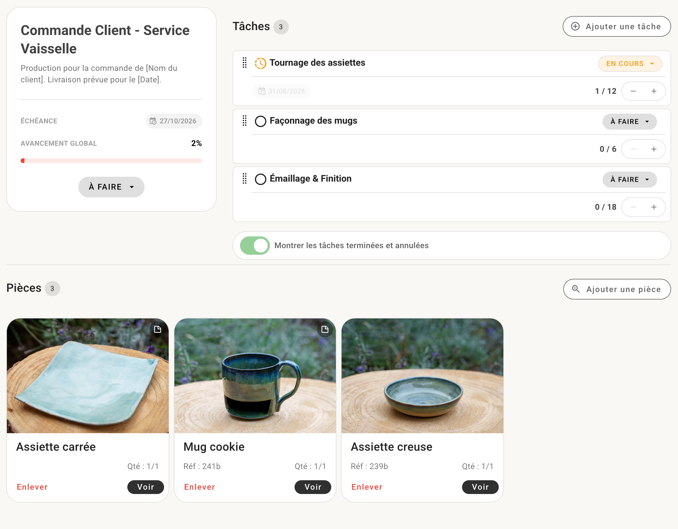 Poterie Studio - Gestion de projets céramique